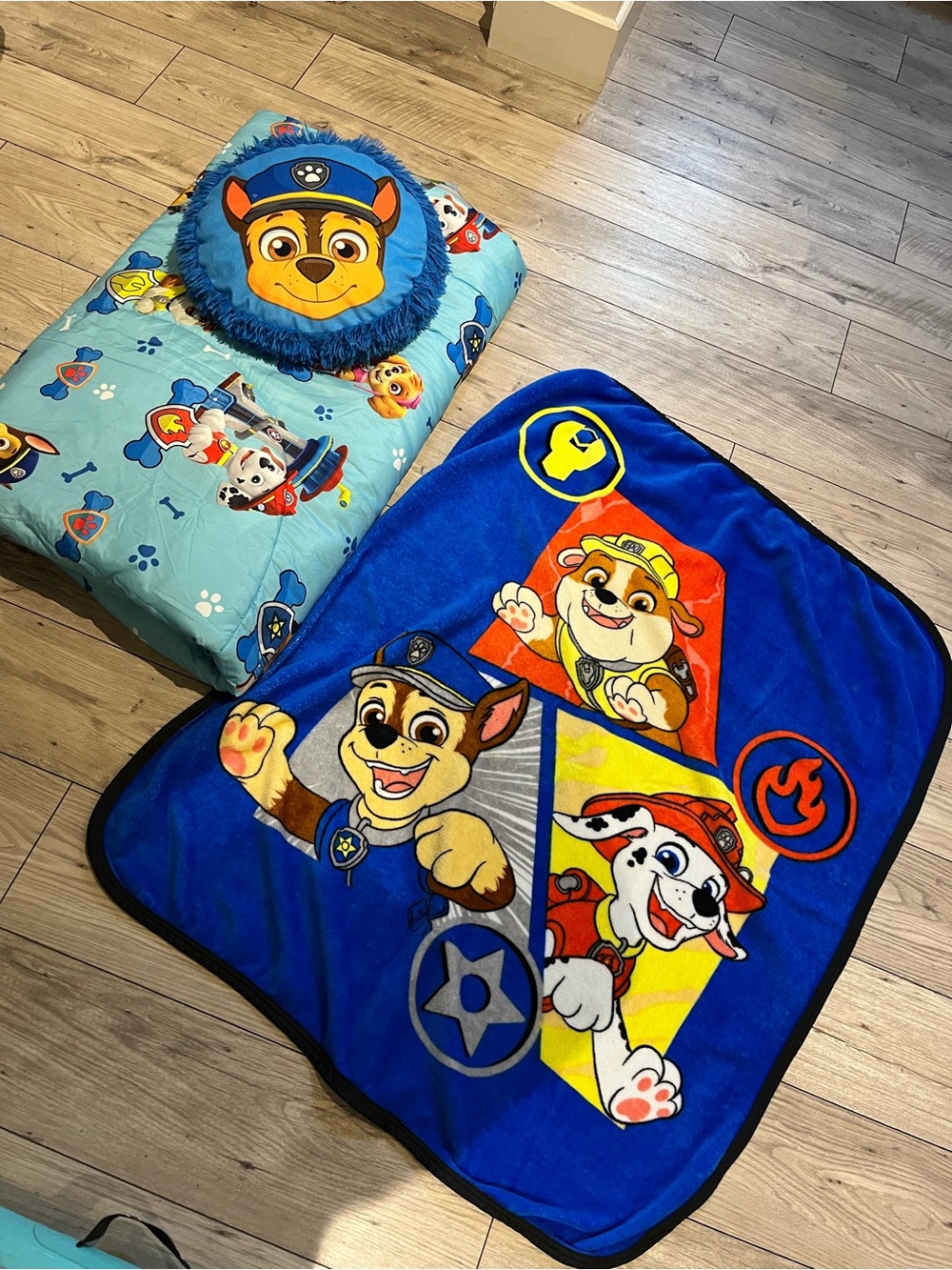 Paw Patrol Kids Blue Character Blanket and Pillow Set ( bed quilt single bed)